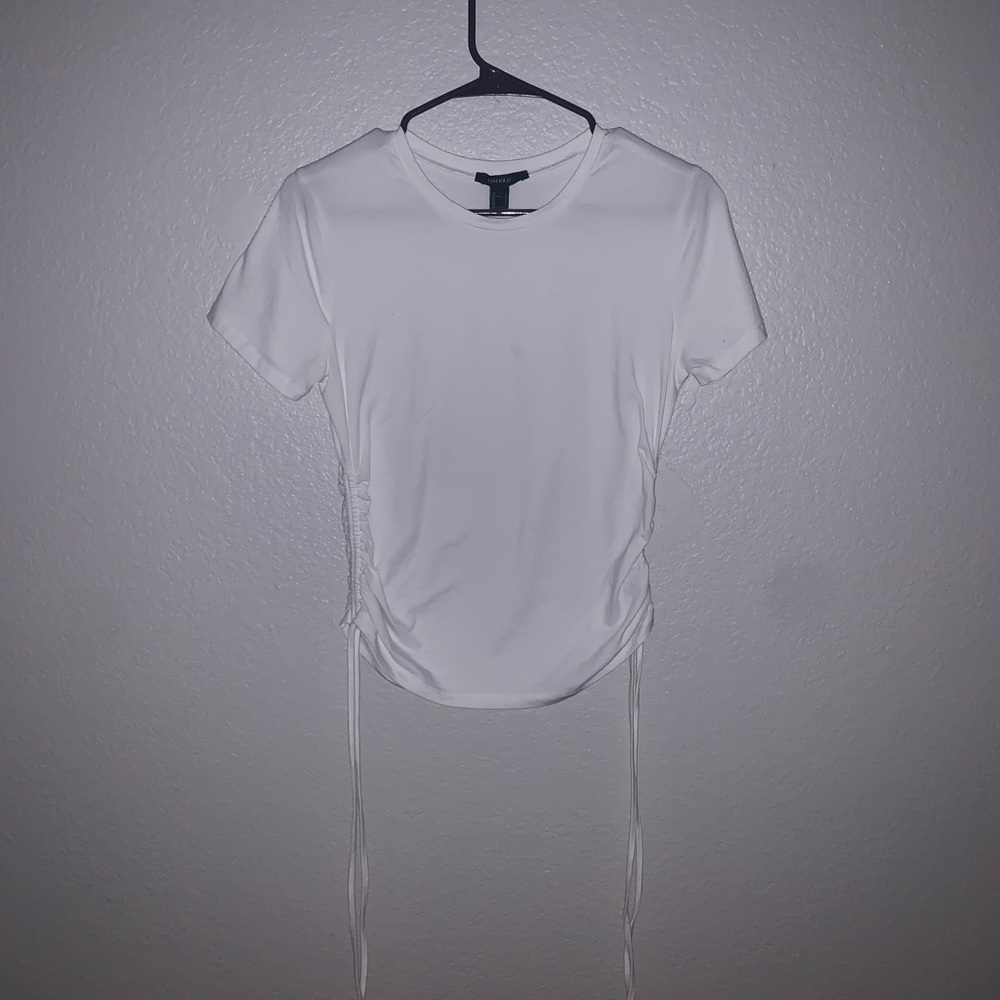 FOREVER 21 SLIM SIDE DRAWSTRING RUCHED TOP